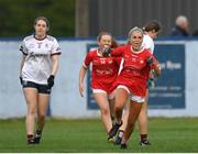 3 August 2022; Abigail Ring of Cork celebrates after scoring her side's first goal during the ZuCar All-Ireland Ladies Football Minor ‘A’ Championship Final match between Cork and Galway at MacDonagh Park in Nenagh, Tipperary. Photo by Harry Murphy/Sportsfile