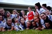 3 August 2022; Monaghan players celebrate after the ZuCar All-Ireland Ladies Football Minor B Championship Final match between Monaghan and Longford at Donaghmore Ashbourne GAA club in Ashbourne, Meath. Photo by David Fitzgerald/Sportsfile