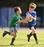 4 August 2022; Robert Shannon, right, and Fionn Burns during the Bank of Ireland Leinster Rugby Summer Camp at St Mary's College RFC in Dublin. Photo by Ben McShane/Sportsfile