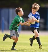 4 August 2022; Robert Shannon, right, and Fionn Burns during the Bank of Ireland Leinster Rugby Summer Camp at St Mary's College RFC in Dublin. Photo by Ben McShane/Sportsfile