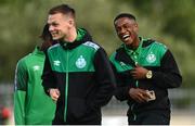 4 August 2022; Aidomo Emakhu of Shamrock Rovers before the UEFA Europa League third qualifying round first leg match between Shamrock Rovers and Shkupi at Tallaght Stadium in Dublin. Photo by Eóin Noonan/Sportsfile