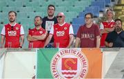 4 August 2022; St Patrick's Athletic supporters during the UEFA Europa Conference League third qualifying round first leg match between CSKA Sofia and St Patrick's Athletic at Stadion Balgarska Armia in Sofia, Bulgaria. Photo by Yulian Todorov/Sportsfile