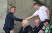 4 August 2022; Republic of Ireland manager Stephen Kenny and Vinny Perth, right, before the UEFA Europa League third qualifying round first leg match between Shamrock Rovers and Shkupi at Tallaght Stadium in Dublin. Photo by Stephen McCarthy/Sportsfile