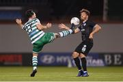 4 August 2022; Richie Towell of Shamrock Rovers in action against Putita of Shkupi during the UEFA Europa League third qualifying round first leg match between Shamrock Rovers and Shkupi at Tallaght Stadium in Dublin. Photo by Stephen McCarthy/Sportsfile