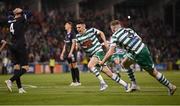 4 August 2022; Gary O'Neill of Shamrock Rovers celebrates after scoring his side's third goal during the UEFA Europa League third qualifying round first leg match between Shamrock Rovers and Shkupi at Tallaght Stadium in Dublin. Photo by Stephen McCarthy/Sportsfile