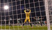 4 August 2022; Andy Lyons of Shamrock Rovers celebrates his side's third goal scored by team-mate Gary O'Neill, not pictured, during the UEFA Europa League third qualifying round first leg match between Shamrock Rovers and Shkupi at Tallaght Stadium in Dublin. Photo by Stephen McCarthy/Sportsfile