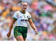 31 July 2022; Vikki Wall of Meath leaves the pitch after she was shown a yellow card by referee Maggie Farrelly during the TG4 All-Ireland Ladies Football Senior Championship Final match between Kerry and Meath at Croke Park in Dublin. Photo by Piaras Ó Mídheach/Sportsfile