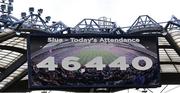 31 July 2022; A general view of the attendance displayed on a big screen at the TG4 All-Ireland Ladies Football Senior Championship Final match between Kerry and Meath at Croke Park in Dublin. Photo by Piaras Ó Mídheach/Sportsfile