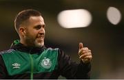 4 August 2022; Shamrock Rovers manager Stephen Bradley after the UEFA Europa League third qualifying round first leg match between Shamrock Rovers and Shkupi at Tallaght Stadium in Dublin. Photo by Eóin Noonan/Sportsfile