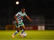 4 August 2022; Aidomo Emakhu of Shamrock Rovers during the UEFA Europa League third qualifying round first leg match between Shamrock Rovers and Shkupi at Tallaght Stadium in Dublin. Photo by Eóin Noonan/Sportsfile