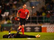 4 August 2022; Referee Bartosz Frankowski during the UEFA Europa League third qualifying round first leg match between Shamrock Rovers and Shkupi at Tallaght Stadium in Dublin. Photo by Eóin Noonan/Sportsfile