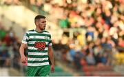 4 August 2022; Dylan Watts of Shamrock Rovers during the UEFA Europa League third qualifying round first leg match between Shamrock Rovers and Shkupi at Tallaght Stadium in Dublin. Photo by Eóin Noonan/Sportsfile