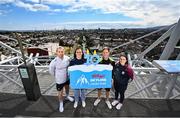 5 August 2022; In attendance, from left, are Limerick hurler Cian Lynch, Dublin ladies footballer Hannah Tyrrell, Galway camogie player Ailish O’Reilly and Tyrone footballer Kieran McGeary on the Skyline in Croke Park, Dublin as the GAA Museum celebrates 10 years of the Kellogg's Skyline Tours. For a full list of events over the coming months, visit www.crokepark.ie/skyline. Photo by David Fitzgerald/Sportsfile