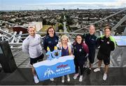 5 August 2022; In attendance, from left are, Limerick hurler Cian Lynch, Dublin ladies footballer Hannah Tyrell, GAA Museum Events Manager Julianne McKeigue, Galway camogie player Ailish O’Reilly, Tour Guide Gerry McGarry and Tyrone footballer Kieran McGeary on the Skyline in Croke Park, Dublin as the GAA Museum celebrates 10 years of the Kellogg's Skyline Tours. For a full list of events over the coming months, visit www.crokepark.ie/skyline. Photo by David Fitzgerald/Sportsfile