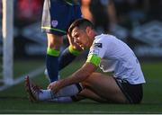 5 August 2022; Patrick Hoban of Dundalk reacts after a missed opportunity on goal during the SSE Airtricity League Premier Division match between Dundalk and Derry City at Oriel Park in Dundalk, Louth. Photo by Ben McShane/Sportsfile