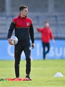 5 August 2022; Ballymun Kickhams goalkeeper Evan Comerford watches his teammates warm-up before the Dublin Senior Club Football Championship Group 2 match between Ballymun Kickhams and Clontarf at Parnell Park in Dublin. Photo by Piaras Ó Mídheach/Sportsfile