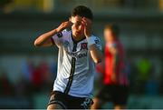 5 August 2022; Ryan O'Kane of Dundalk reacts after a missed opportunity on goal during the SSE Airtricity League Premier Division match between Dundalk and Derry City at Oriel Park in Dundalk, Louth. Photo by Ben McShane/Sportsfile
