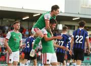 5 August 2022; Joshua Honohan of Cork City celebrates after scoring his side's fourth goal during the SSE Airtricity League First Division match between Cork City and Athlone Town at Turners Cross in Cork. Photo by Michael P Ryan/Sportsfile