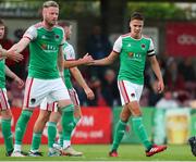 5 August 2022; Cian Coleman of Cork City, right, celebrates after scoring his side's third goal during the SSE Airtricity League First Division match between Cork City and Athlone Town at Turners Cross in Cork. Photo by Michael P Ryan/Sportsfile