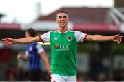 5 August 2022; Barry Coffey of Cork City celebrates after scoring his side's first goal during the SSE Airtricity League First Division match between Cork City and Athlone Town at Turners Cross in Cork. Photo by Michael P Ryan/Sportsfile
