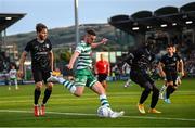 4 August 2022; Dylan Watts of Shamrock Rovers during the UEFA Europa League third qualifying round first leg match between Shamrock Rovers and Shkupi at Tallaght Stadium in Dublin. Photo by Stephen McCarthy/Sportsfile