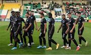 4 August 2022; Shkupi players before the UEFA Europa League third qualifying round first leg match between Shamrock Rovers and Shkupi at Tallaght Stadium in Dublin. Photo by Stephen McCarthy/Sportsfile