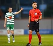 4 August 2022; Referee Bartosz Frankowski during the UEFA Europa League third qualifying round first leg match between Shamrock Rovers and Shkupi at Tallaght Stadium in Dublin. Photo by Stephen McCarthy/Sportsfile