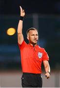 4 August 2022; Referee Bartosz Frankowski during the UEFA Europa League third qualifying round first leg match between Shamrock Rovers and Shkupi at Tallaght Stadium in Dublin. Photo by Stephen McCarthy/Sportsfile