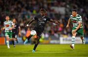 4 August 2022; Senghor Faustin of Shkupi during the UEFA Europa League third qualifying round first leg match between Shamrock Rovers and Shkupi at Tallaght Stadium in Dublin. Photo by Stephen McCarthy/Sportsfile