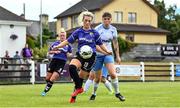 6 August 2022; Aleisha Cullen of Wexford & District Women's League in action against Courtney Masterson of Eastern Women's Football League during the FAI Women's Angela Hearst InterLeague Cup Final match between Wexford & District Women's League and Eastern Women's Football League at Arklow Town FC, in Wicklow. Photo by Seb Daly/Sportsfile