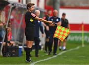 6 August 2022; Assistant referee Michelle O'Neill during the 2022 EVOKE.ie FAI Women's Cup Quarter-Final match between Shelbourne and Peamount United at Tolka Park in Dublin. Photo by Ben McShane/Sportsfile