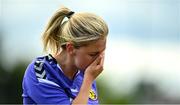 6 August 2022; Leanne O’Reilly of Wexford & District Women's League after her side's defeat in the FAI Women's Angela Hearst InterLeague Cup Final match between Wexford & District Women's League and Eastern Women's Football League at Arklow Town FC, in Wicklow. Photo by Seb Daly/Sportsfile
