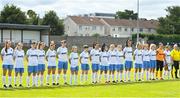 6 August 2022; Eastern Women's Football League players before the FAI Women's Angela Hearst InterLeague Cup Final match between Wexford & District Women's League and Eastern Women's Football League at Arklow Town FC, in Wicklow. Photo by Seb Daly/Sportsfile