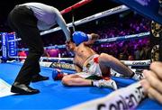 6 August 2022; Marco Antonio Periban after being defeated by Padraig McCrory during their WBC International silver super-middleweight title bout at SSE Arena in Belfast. Photo by Ramsey Cardy/Sportsfile