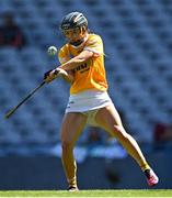 7 August 2022; Fionnuala Kelly of Antrim during the Glen Dimplex All-Ireland Premier Junior Camogie Championship Final match between Antrim and Armagh at Croke Park in Dublin. Photo by Piaras Ó Mídheach/Sportsfile