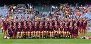 7 August 2022; The Galway panel before the Glen Dimplex All-Ireland Intermediate Camogie Championship Final match between Cork and Galway at Croke Park in Dublin. Photo by Seb Daly/Sportsfile