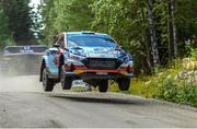 7 August 2022; Ireland's Josh McErlean and James Fulton in their Hyundai i20 N 1 during day four of the FIA World Rally Championship Secto Rally in Jyväskylä, Finland. Photo by Philip Fitzpatrick/Sportsfile