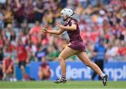 7 August 2022; Lisa Casserly of Galway celebrates after her side's victory in the Glen Dimplex All-Ireland Intermediate Camogie Championship Final match between Cork and Galway at Croke Park in Dublin. Photo by Seb Daly/Sportsfile