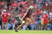 7 August 2022; Lisa Casserly of Galway celebrates after her side's victory in the Glen Dimplex All-Ireland Intermediate Camogie Championship Final match between Cork and Galway at Croke Park in Dublin. Photo by Seb Daly/Sportsfile