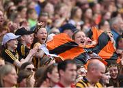 7 August 2022; Kilkenny supporters during the Glen Dimplex All-Ireland Senior Camogie Championship Final match between Cork and Kilkenny at Croke Park in Dublin. Photo by Seb Daly/Sportsfile
