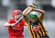 7 August 2022; Miriam Walsh of Kilkenny in action against Libby Coppinger of Cork during the Glen Dimplex All-Ireland Senior Camogie Championship Final match between Cork and Kilkenny at Croke Park in Dublin. Photo by Piaras Ó Mídheach/Sportsfile