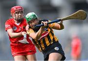 7 August 2022; Miriam Walsh of Kilkenny in action against Libby Coppinger of Cork during the Glen Dimplex All-Ireland Senior Camogie Championship Final match between Cork and Kilkenny at Croke Park in Dublin. Photo by Piaras Ó Mídheach/Sportsfile
