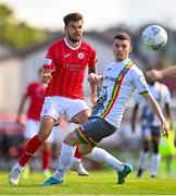 7 August 2022; Frank Livak of Sligo Rovers in action against Ali Coote of Bohemians during the SSE Airtricity League Premier Division match between Sligo Rovers and Bohemians at The Showgrounds in Sligo. Photo by Ben McShane/Sportsfile
