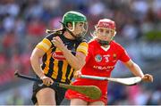 7 August 2022; Miriam Walsh of Kilkenny in action against Libby Coppinger of Cork during the Glen Dimplex All-Ireland Senior Camogie Championship Final match between Cork and Kilkenny at Croke Park in Dublin. Photo by Seb Daly/Sportsfile