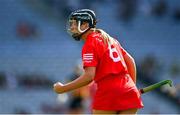 7 August 2022; Laura Tracey of Cork celebrates a decision during the Glen Dimplex All-Ireland Senior Camogie Championship Final match between Cork and Kilkenny at Croke Park in Dublin. Photo by Seb Daly/Sportsfile
