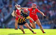 7 August 2022; Katie Nolan of Kilkenny in action against Meabh Murphy of Cork during the Glen Dimplex All-Ireland Senior Camogie Championship Final match between Cork and Kilkenny at Croke Park in Dublin. Photo by Seb Daly/Sportsfile