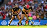 7 August 2022; Sophie Dwyer of Kilkenny shoots to score her side's first goal during the Glen Dimplex All-Ireland Senior Camogie Championship Final match between Cork and Kilkenny at Croke Park in Dublin. Photo by Seb Daly/Sportsfile