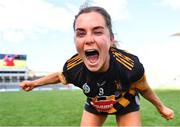 7 August 2022; Katie Power of Kilkenny celebrates after her side's victory in the Glen Dimplex All-Ireland Senior Camogie Championship Final match between Cork and Kilkenny at Croke Park in Dublin. Photo by Seb Daly/Sportsfile