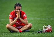7 August 2022; Fiona Keating of Cork after her side's defeat in the Glen Dimplex All-Ireland Senior Camogie Championship Final match between Cork and Kilkenny at Croke Park in Dublin. Photo by Piaras Ó Mídheach/Sportsfile