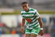1 July 2022; Aidomo Emakhu of Shamrock Rovers during the SSE Airtricity League Premier Division match between Finn Harps and Shamrock Rovers at Finn Park in Ballybofey, Donegal. Photo by Ramsey Cardy/Sportsfile
